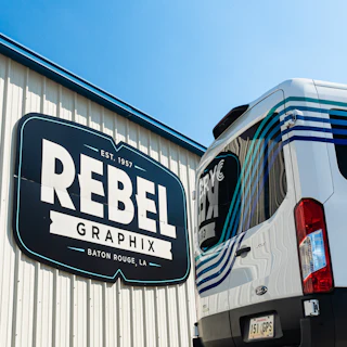 Rebel logo with Van